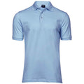 Light Blue - Front - Tee Jays Mens Luxury Stretch Pique Polo Shirt