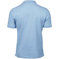 Light Blue - Back - Tee Jays Mens Luxury Stretch Pique Polo Shirt