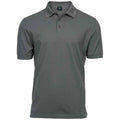 Powder Grey - Front - Tee Jays Mens Luxury Stretch Pique Polo Shirt