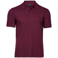 Wine - Front - Tee Jays Mens Luxury Stretch Pique Polo Shirt