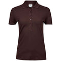 Chocolate - Front - Tee Jays Womens-Ladies Luxury Stretch Polo Shirt