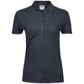 Dark Grey - Front - Tee Jays Womens-Ladies Luxury Stretch Polo Shirt