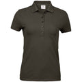 Dark Olive - Front - Tee Jays Womens-Ladies Luxury Stretch Polo Shirt