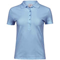 Light Blue - Front - Tee Jays Womens-Ladies Luxury Stretch Polo Shirt