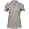 Stone - Front - Tee Jays Womens-Ladies Luxury Stretch Polo Shirt