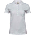 White - Front - Tee Jays Womens-Ladies Luxury Stretch Polo Shirt