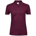 Wine - Front - Tee Jays Womens-Ladies Luxury Stretch Polo Shirt