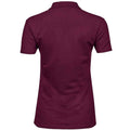 Wine - Back - Tee Jays Womens-Ladies Luxury Stretch Polo Shirt