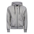 Heather Grey - Front - Tee Jays Mens Fashion Zip Hooded Sweatshirt