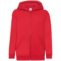 Red - Front - Fruit Of The Loom Childrens-Kids Hooded Sweatshirt