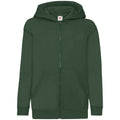 Bottle Green - Lifestyle - Fruit Of The Loom Childrens-Kids Hooded Sweatshirt