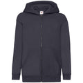 Deep Navy - Front - Fruit Of The Loom Childrens-Kids Hooded Sweatshirt