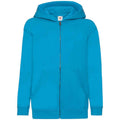 Azure - Front - Fruit Of The Loom Childrens-Kids Hooded Sweatshirt