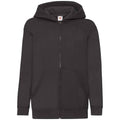 Black - Front - Fruit Of The Loom Childrens-Kids Hooded Sweatshirt