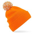 Orange-White - Lifestyle - Beechfield Unisex Adult Beanie