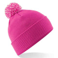 Fuchsia-Off White - Front - Beechfield Unisex Adult Beanie