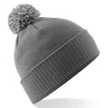 Graphite Grey-Light Grey - Front - Beechfield Unisex Adult Beanie