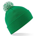 Kelly Green-White - Front - Beechfield Unisex Adult Beanie