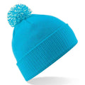 Sky Blue-White - Front - Beechfield Unisex Adult Beanie