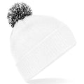 White-Black - Front - Beechfield Unisex Adult Beanie