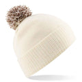 Off White-Mocha - Front - Beechfield Unisex Adult Beanie