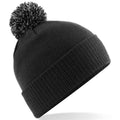 Black-Graphic Grey - Front - Beechfield Unisex Adult Beanie