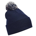 French Navy-Light Grey - Front - Beechfield Unisex Adult Beanie