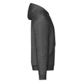 Dark Grey Heather - Side - Fruit of the Loom Mens Hooded Sweatshirt