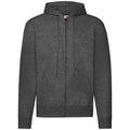 Dark Heather - Side - Fruit of the Loom Mens Hooded Sweatshirt