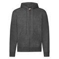 Dark Grey Heather - Front - Fruit of the Loom Mens Hooded Sweatshirt