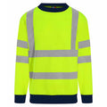 Yellow-Navy - Front - PRO RTX Mens Two Tone High-Vis Safety Sweatshirt