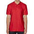 Red - Back - Gildan Mens Double Piqué Polo Shirt