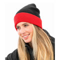 Black-Red - Side - Result Genuine Recycled Unisex Adult Compass Beanie