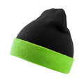 Black-Lime Green - Back - Result Genuine Recycled Unisex Adult Compass Beanie