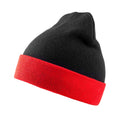 Black-Red - Back - Result Genuine Recycled Unisex Adult Compass Beanie