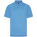 Mid Blue - Front - Henbury Mens Pique Polo Shirt