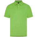 Lime - Back - Henbury Mens Pique Polo Shirt