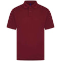 Burgundy - Front - Henbury Mens Pique Polo Shirt