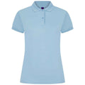 Light Blue - Front - Henbury Womens-Ladies Pique Polo Shirt