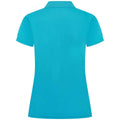 Turquoise - Back - Henbury Womens-Ladies Pique Polo Shirt