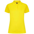 Yellow - Front - Henbury Womens-Ladies Pique Polo Shirt