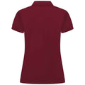 Burgundy - Back - Henbury Womens-Ladies Pique Polo Shirt