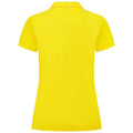 Yellow - Back - Henbury Womens-Ladies Pique Polo Shirt