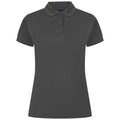 Charcoal - Back - Henbury Womens-Ladies Pique Polo Shirt