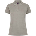 Heather Grey - Front - Henbury Womens-Ladies Pique Polo Shirt