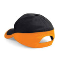 Black-Orange - Front - Beechfield Teamwear Competition Cap