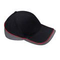 Black-Graphite-Classic Red - Front - Beechfield Teamwear Competition Cap