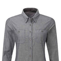 Grey Denim - Back - Premier Womens-Ladies Chambray Organic Long-Sleeved Shirt