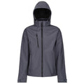 Seal Grey-Black - Front - Regatta Mens Venturer Hooded Soft Shell Jacket