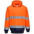 Orange-Navy - Front - Portwest Mens Two Tone High-Vis Hoodie